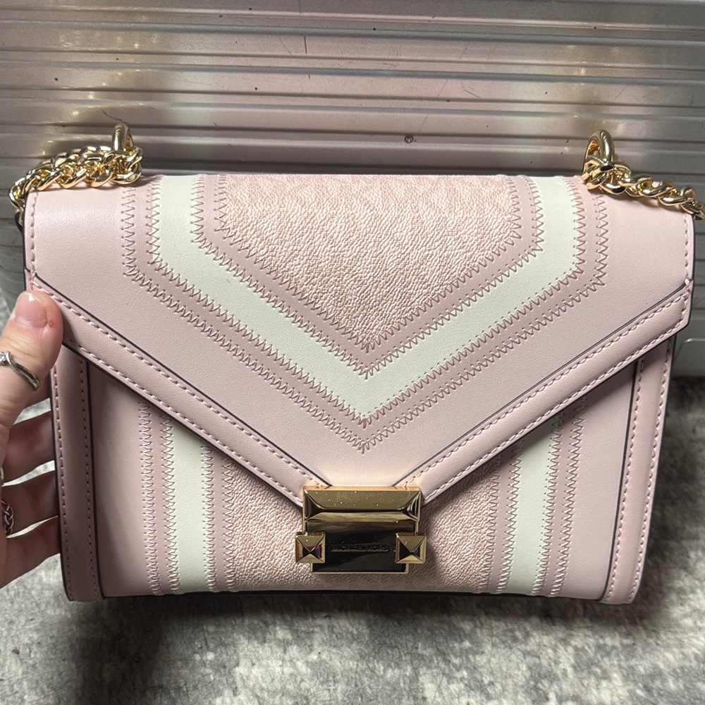 Michael Kors Pink and Cream Crossbody Bag and Wallet